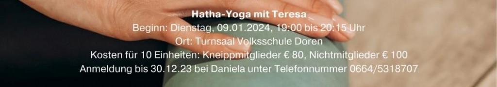Frühjahrs Programm KAC Doren Hatha Yoga