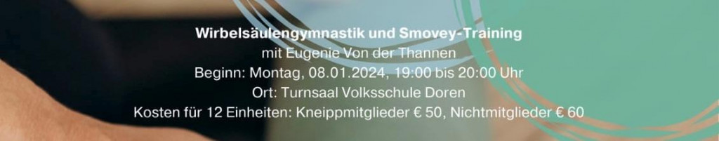 Frühjahrs Programm KAC Doren Wirbelsäule Smovey Training